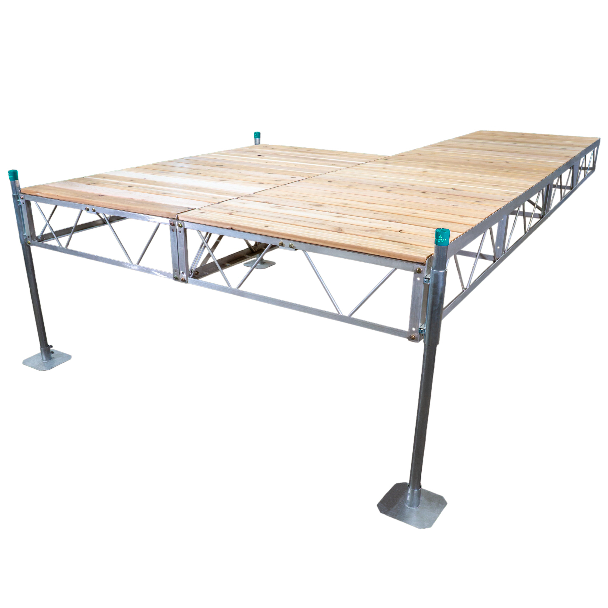 Patriot Docks 32' Patio Stationary Pipe Dock with Cedar Decking